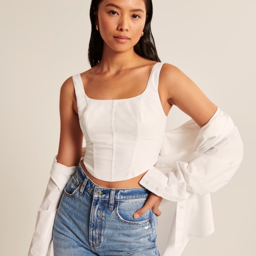 Abercrombie | Rust Seamed Corset Top